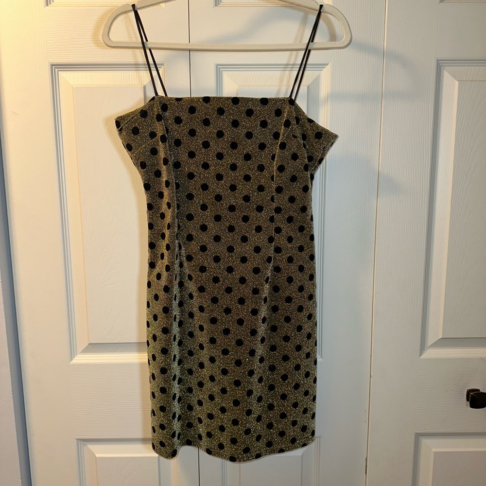 Nasty Gal Black and Gold Mini Dress